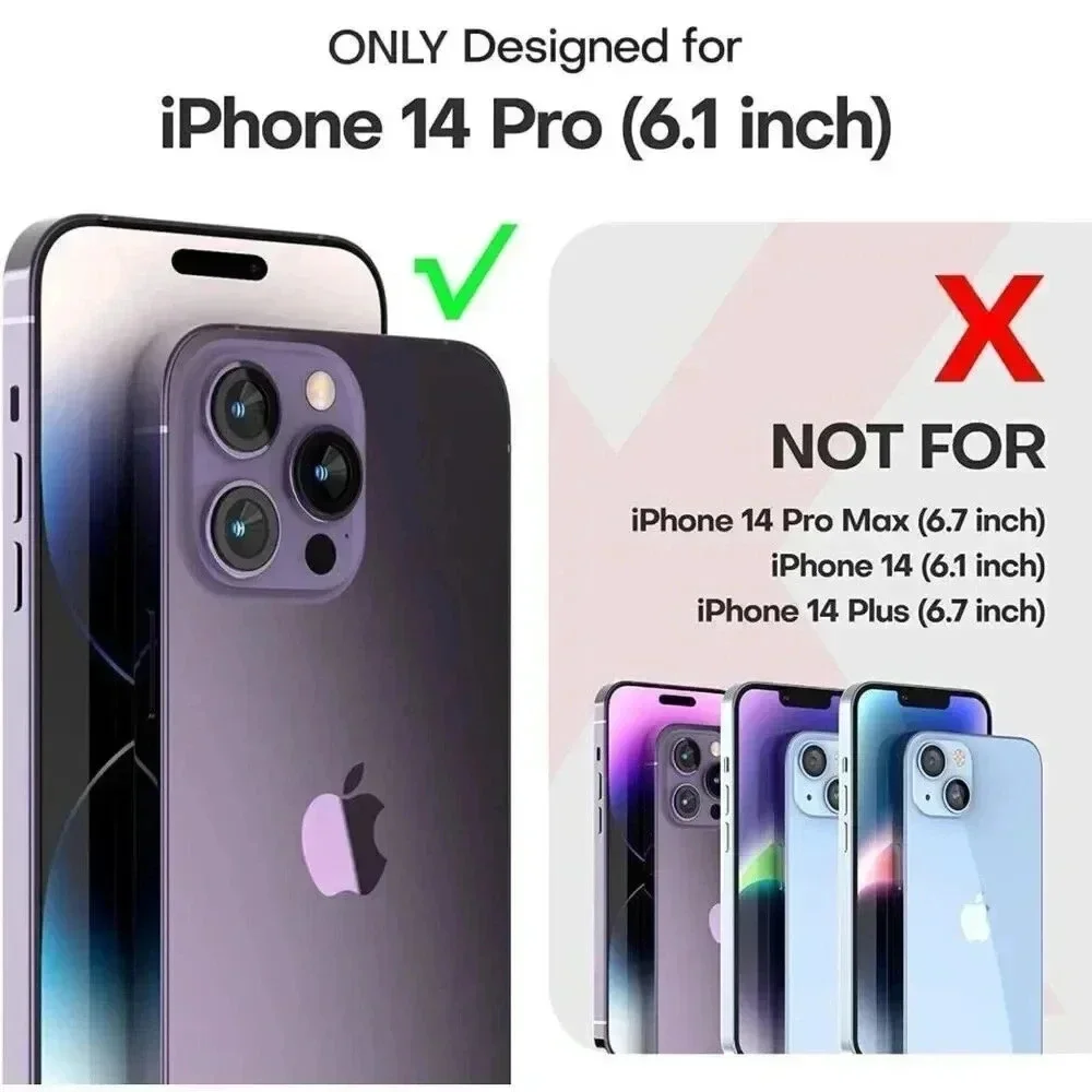 TAURI Clear Case for iPhone 14 Pro Case Not-Yellowing 2 Screen & Lens Protectors